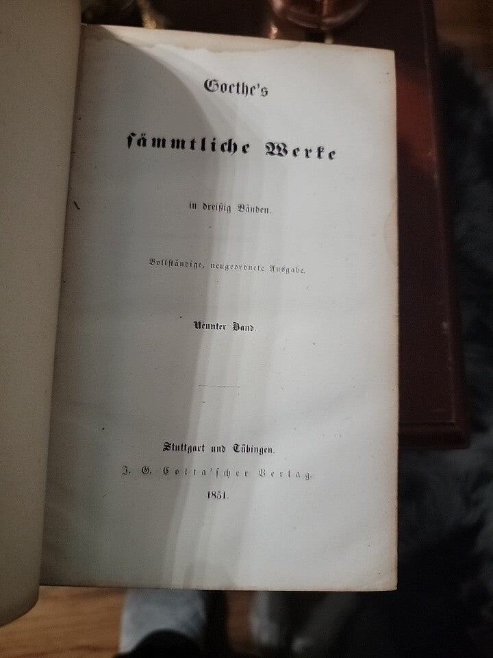 1851  GOETHE'S  WERKE 1-30(6) . GERMAN.13, 14,29,3,7,16,9 Gottasher Verlag