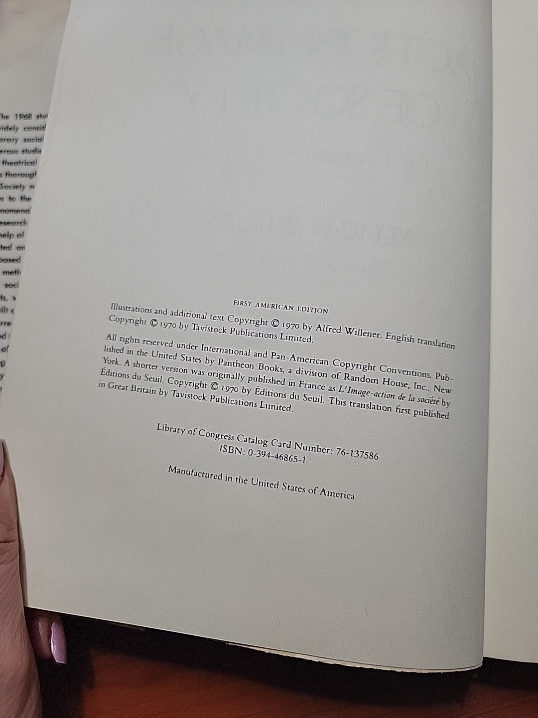 1968 France Student Revolt Sociology Book The Action-Image Of Society Willener