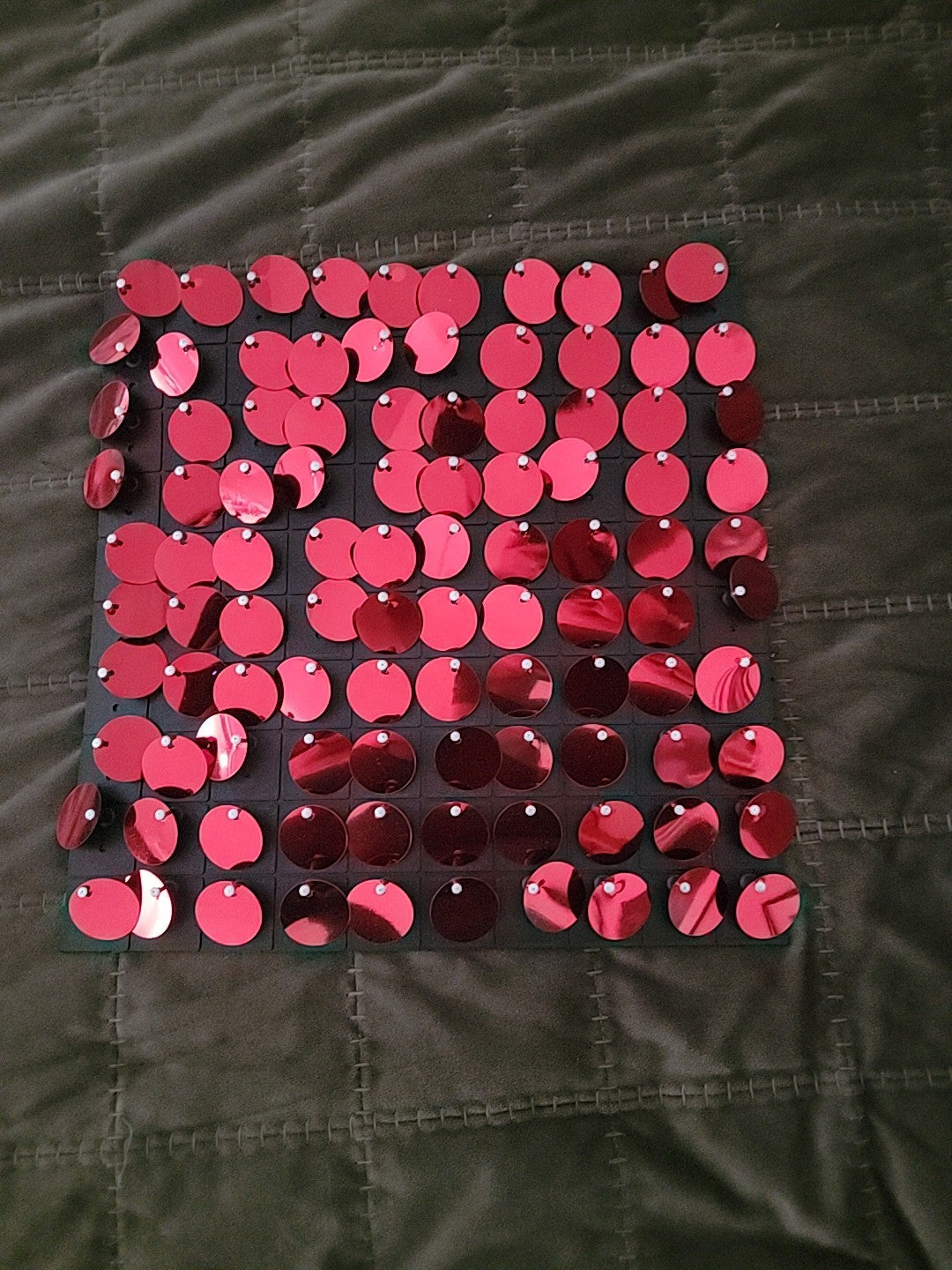 16 PCS Shimmer Wall Panels Translucent Frame Shiny Sequin Backdrop 12×12" Red