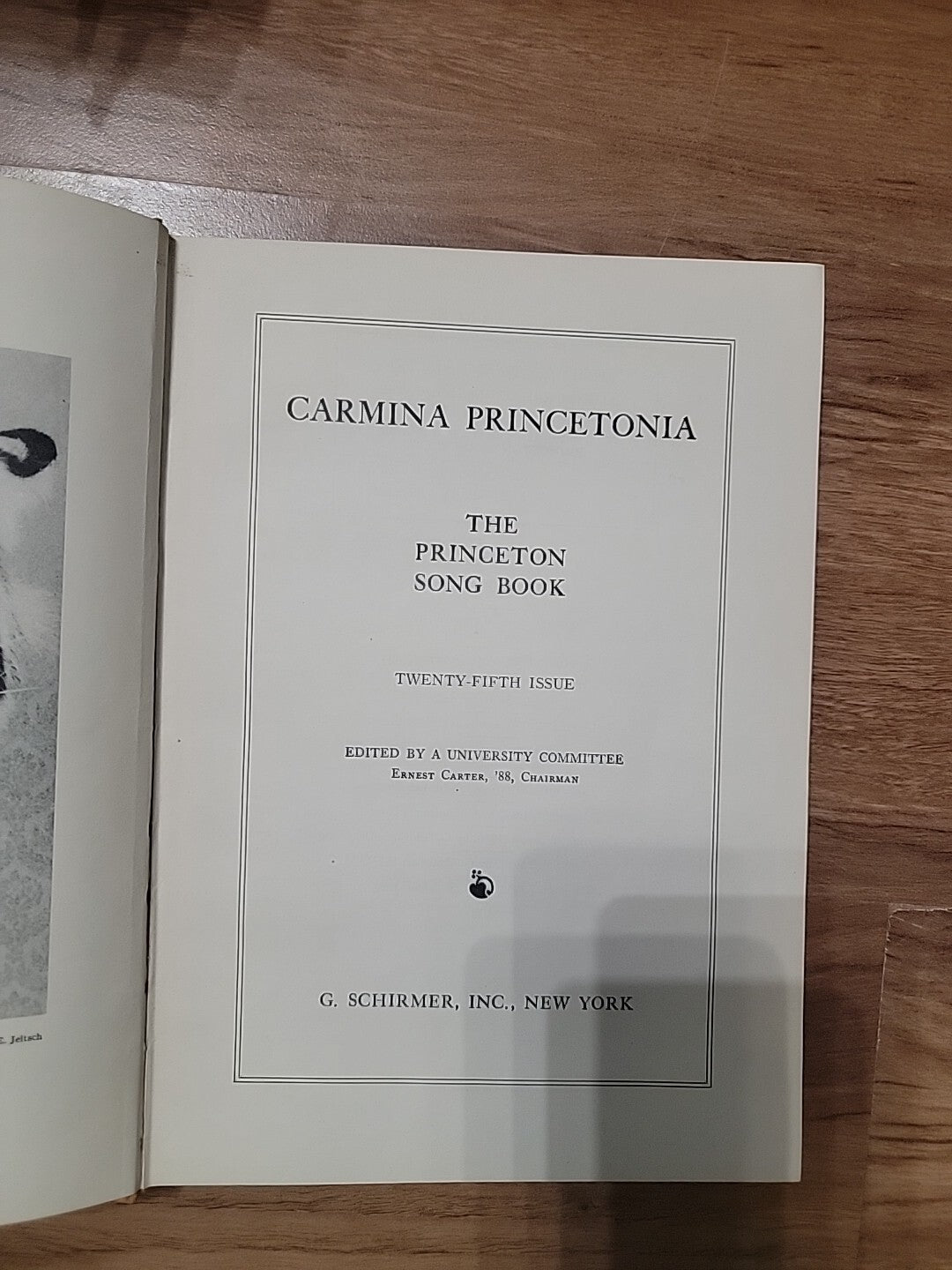 1915 Carmina Princetonia Princeton Song Book 25th Edition G Schirmer Boston 1940